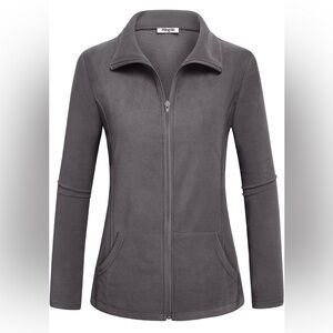 Cozy Chic! Hibelle Grey Fleece Zip-Up Jacket - XL (Like New!)